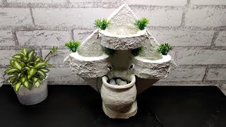 DIY Amazing Indoor Desktop Water Fountain | Easy & Simple Thermocol Cement Water Fountain