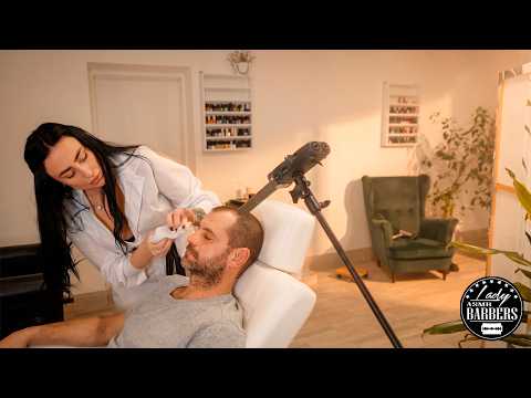 💈ASMR Lady Female Barber 💈Asmr Face Massage and Cleansing Mask