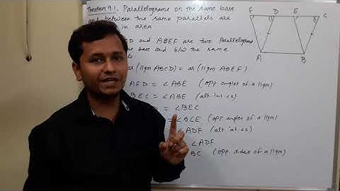 Areas of parallelograms Theorem 9.1 ncert class 9