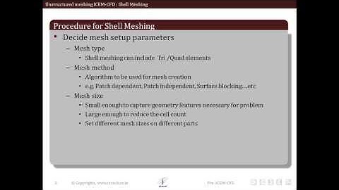 ANSYS ICEMCFD - Unstructured Shell (surface) meshing - Part I