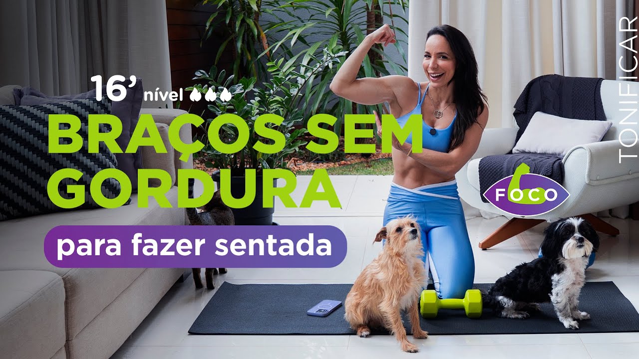 Acabar com o gordinho dos braços sem sair de casa - treino completo todo sentada - Carol Borba