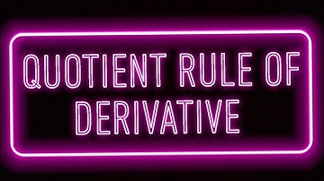 Derivatives Quotient Rule || Calculus and Analytical Geometry - Syed Wajahat Ali.