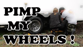 CARGO TRAILER CAMPER WHEELS part 1, dressing them up instead of buying new aluminum wheels.