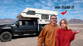 We hate living in the TRUCK CAMPER