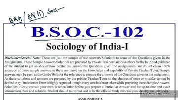 BSOC 102 Solved Assignment 2022-23 In English | BSOC 102 Solved Assignment 2022-23 PDF | BSOC 103