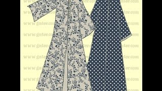 طريقة مبسطة لقص عباية ذات أربع قطع  Drawing Pattern Abaya