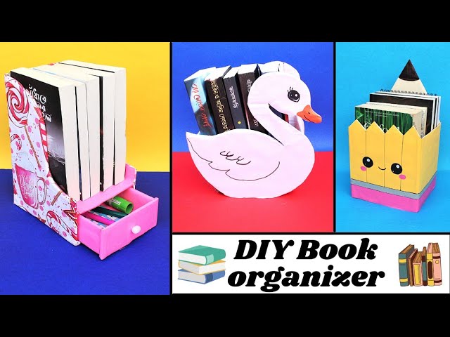 2 DIY Book Organizer/Best out of waste/ How to make Book Stand with waste  cardboard box 