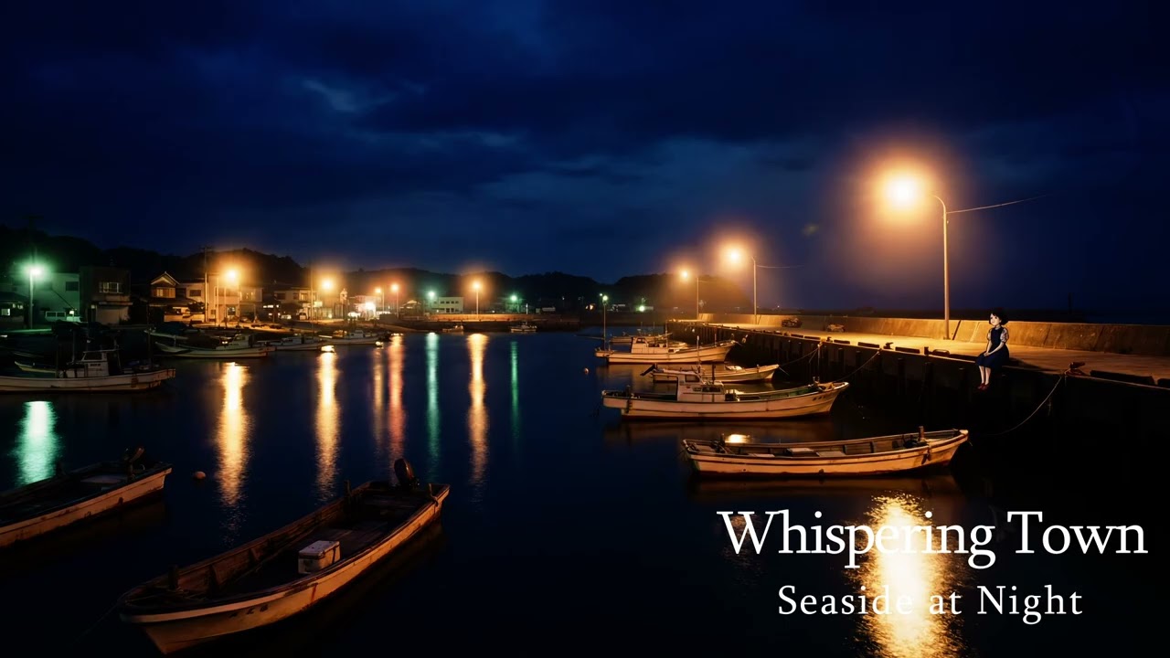 1980s Seaside at Night | 4 Hours Calm Instrumental Ambience