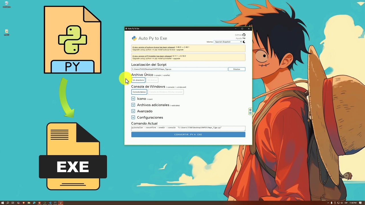 DE PYTHON (.PY) A EJECUTABLE (.EXE) EN MINUTOS | TUTORIAL COMPLETO ...