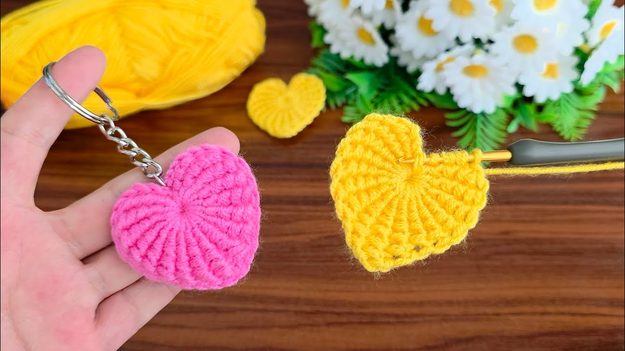 Make MONEY with This Super Easy Crochet Mini Heart Keychain! 😇 Sell and give as a gift.