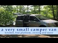 New Van Updates: a very small camper, van so far (bed, awning, solar, kitchen and more)