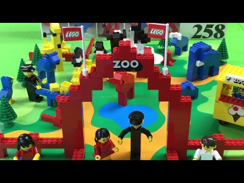 YouTube thumbnail: LEGO 258 ZOO With Baseboard From 1976! Weird Animals! Vintage set!