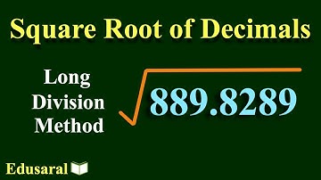 Find Square Root of Decimals by Long Division Method | Ch-6.6 - 8th Std NCERT | Edusaral