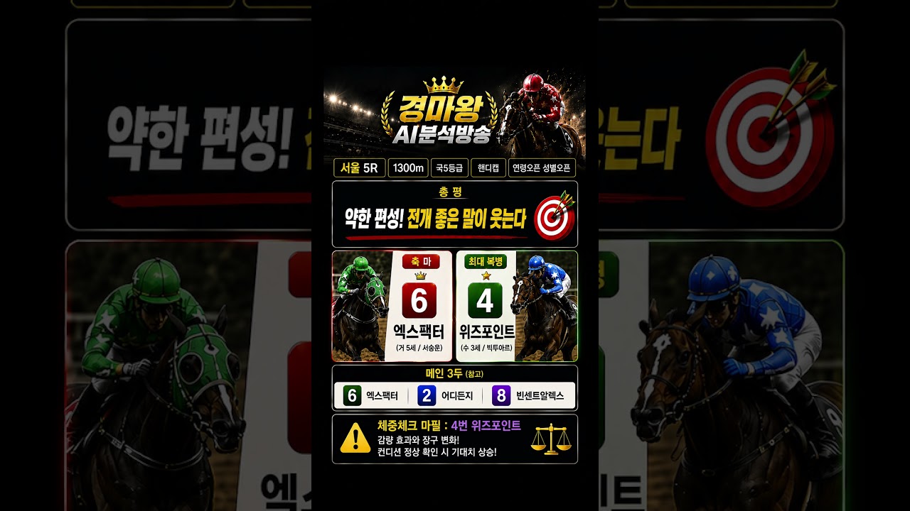 7월11일 서울경마 5경주는? 약한편성~전개 좋은 말이 웃는다!!