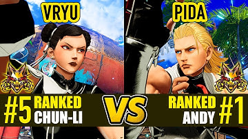 FF COTW ▰ VRYU (#5 Ranked Chun-Li) vs PIDA (#1 Ranked Andy) ▰ High Level Gameplay