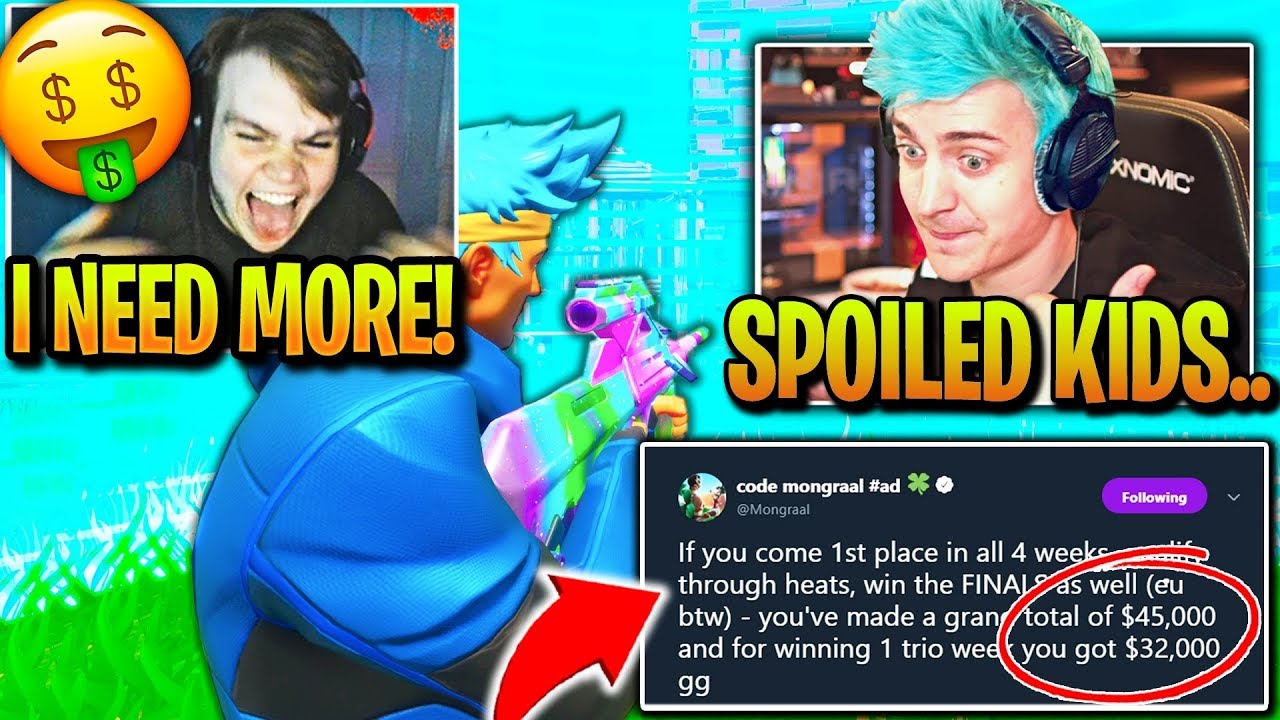 NINJA *EXPOSES* MONGRAAL for BEING *GREEDY* MILLIONAIRE KID! (Fortnite)