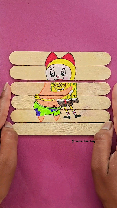 Doraemon & Dorami❤️ drawing on stick #shorts #viral #youtubeshorts #doraemon #dorami #cartoon #art