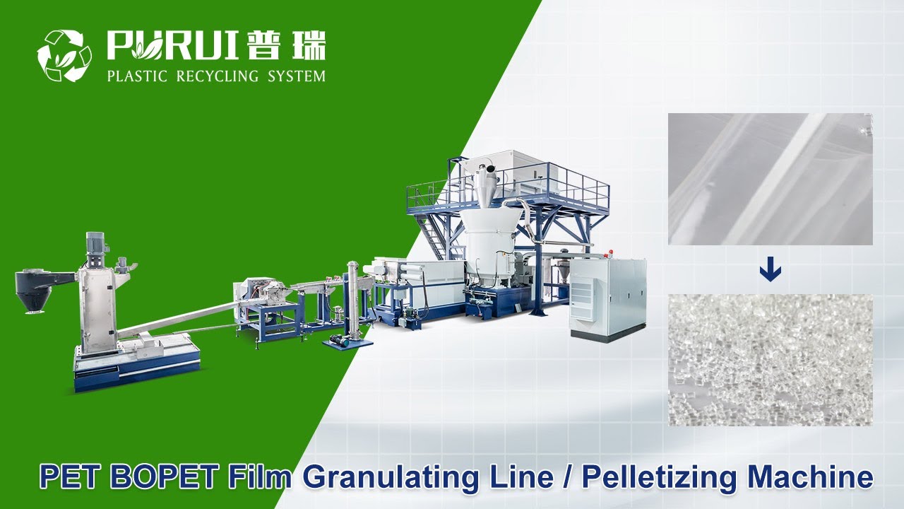 PET BOPET Film Granulating Line / Pelletizing Machine - Purui Machinery