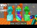 Which BLOCK TO BREAK to save DIAMOND MAN or RAINBOW MAN or EMERALD MAN in Minecraft ?