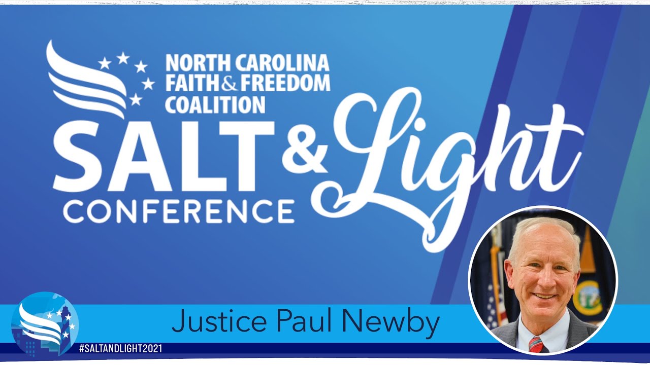 Paul Newby at the 2021 NC Faith & Freedom Salt & Light Conference YouTube