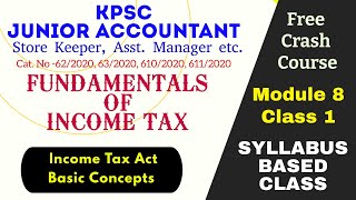 Junior Accountant| Asst. Manager| Kerala psc| Fundamentals of Income Tax | Class 1 | Basic Concepts Junior Accountant| Asst. Manager| Kerala psc| Fundamentals of Income Tax | Class 1 | Basic Concepts
