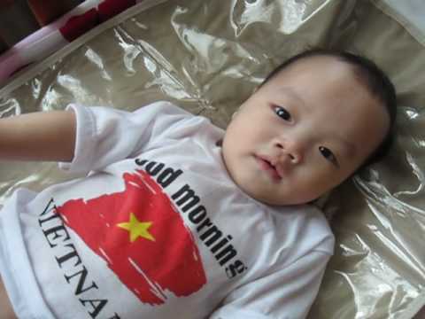 Baby Evan Binh Minh, first month after being adopt...