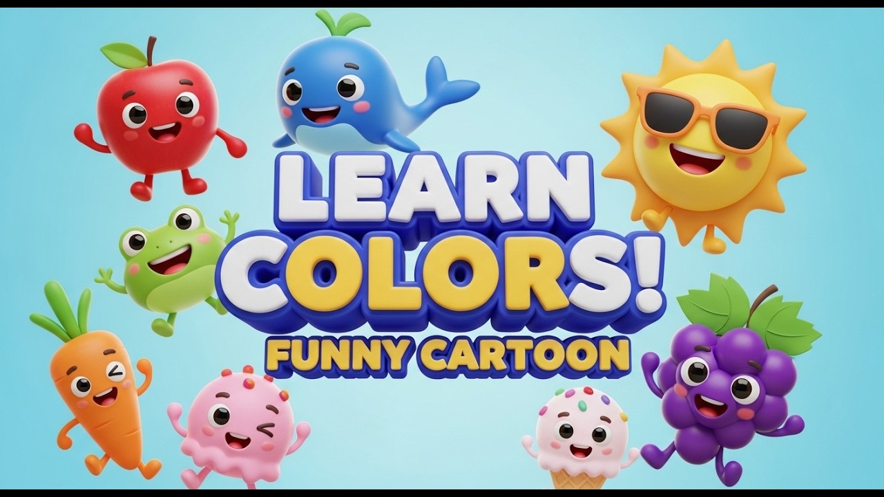 Kids Learn Colors Fast! 🌟 Fun Color Names with Funny Cartoon Characters ...