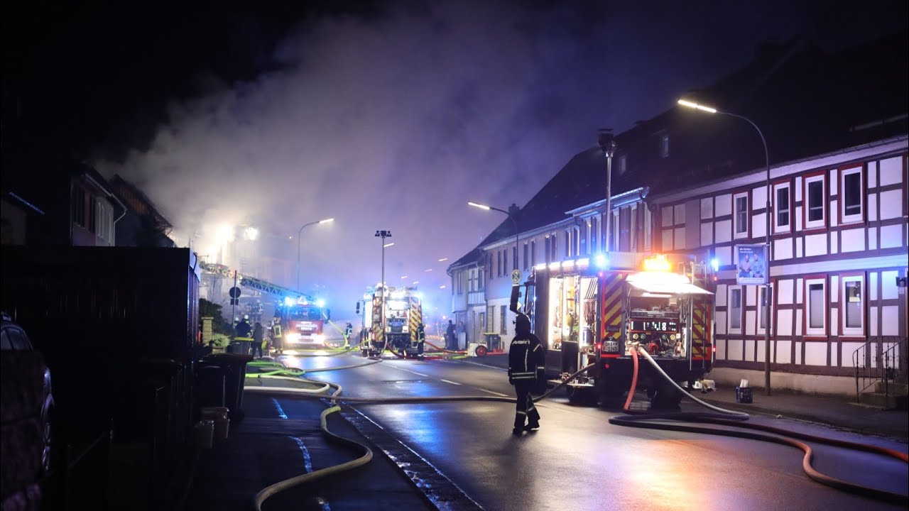 Gebäudebrand in Bad Lauterberg Fachwerkhaus durch Großfeuer vollständig zerstört