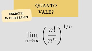 Esercizi limiti difficili - Limite di (x!/x^x)^1/x