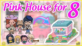 Aesthetic 🌸 Pink 🌸 House Design Ideas for a Big Family of 8 | Toca House Ideas | Toca Amore TV