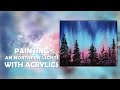 Beginner Acrylics / Northern Lights / Easy Painting