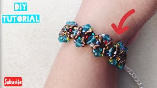 Colorful diy beaded bracelet for beginners/diy bracelet/how to make a beaded bracelet