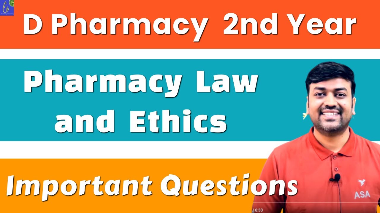 Pharmacy Law and Ethics D Pharma 2nd Year Important Question ...