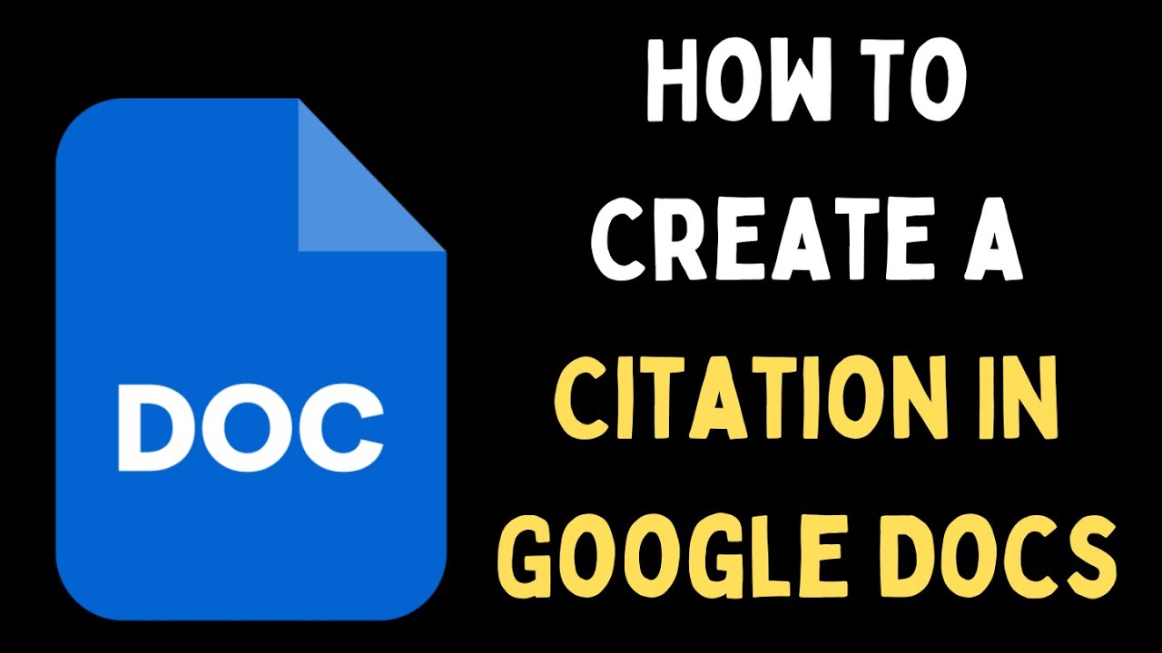 How To Create a Citation In Google Docs - YouTube