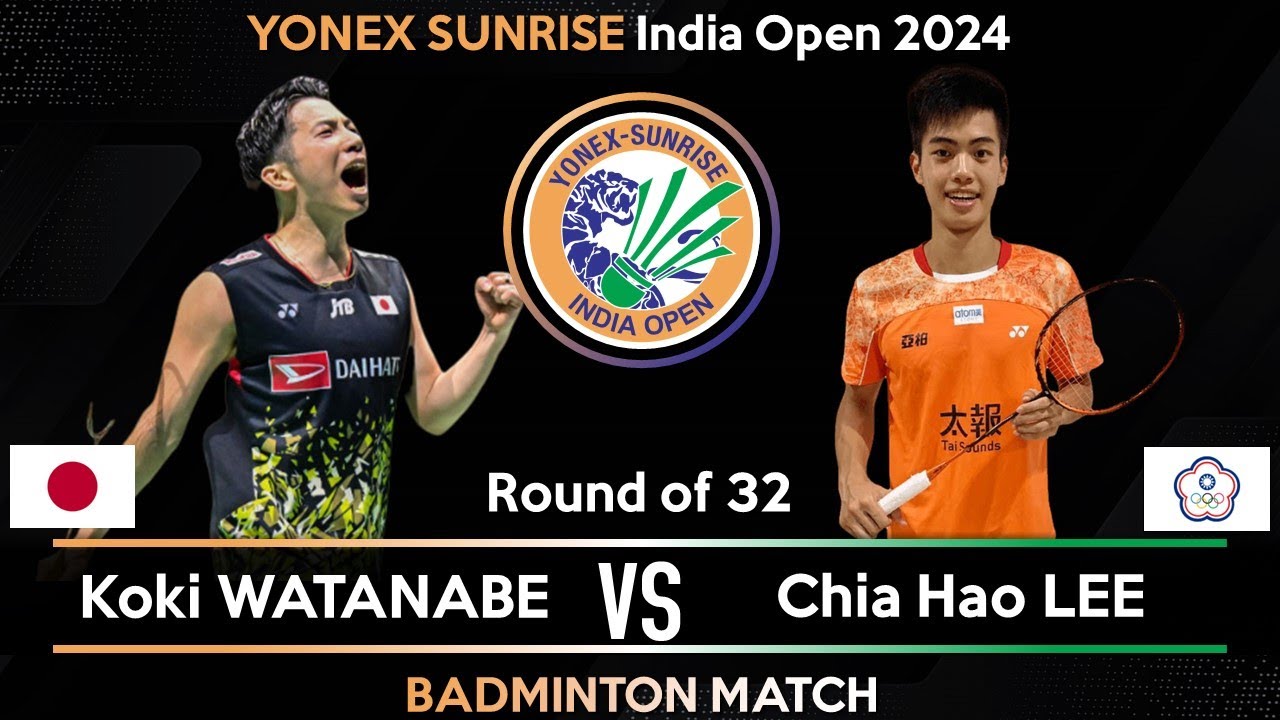 Koki WATANABE (JPN) vs Chia Hao LEE (TPE) India Open 2024 Badminton
