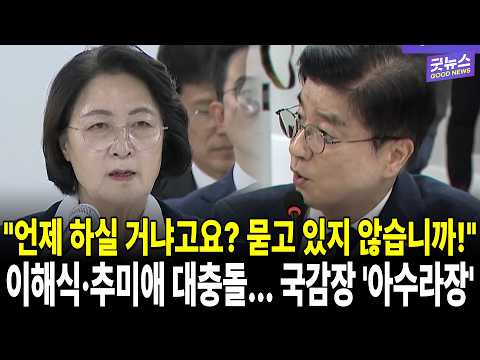 "언제 하실 거냐고요? 묻고 있지 않습니까!" 이해식·추미애 대충돌... 국감장 '아수라장'