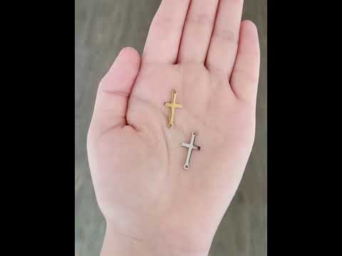 Wanda Cross Bracelet Connector, PVD Stainless Steel