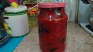 Баклажаны жареные, в томатном соусе - на зиму - рецепт