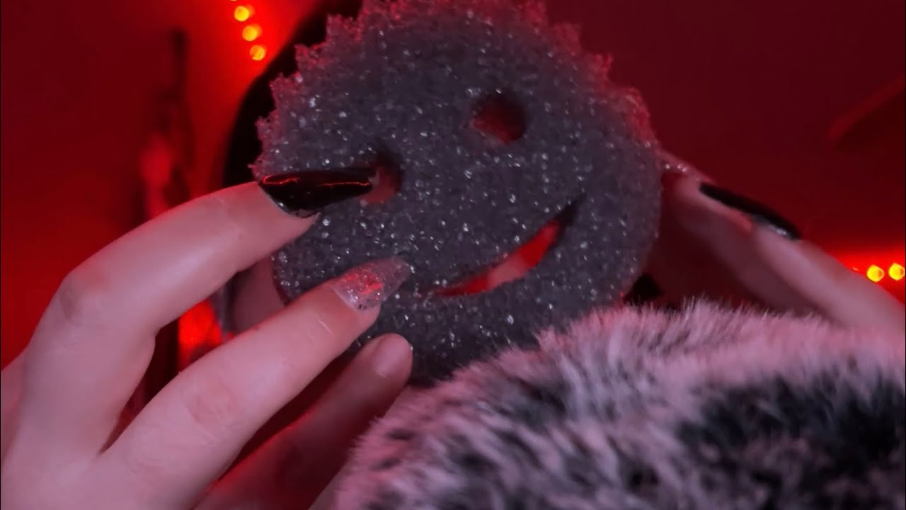 ASMR fast and slow tapping/scratching on scrub daddy/ sponge sounds 🧽