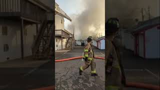 Firefighters Battle Bowling Alley Blaze