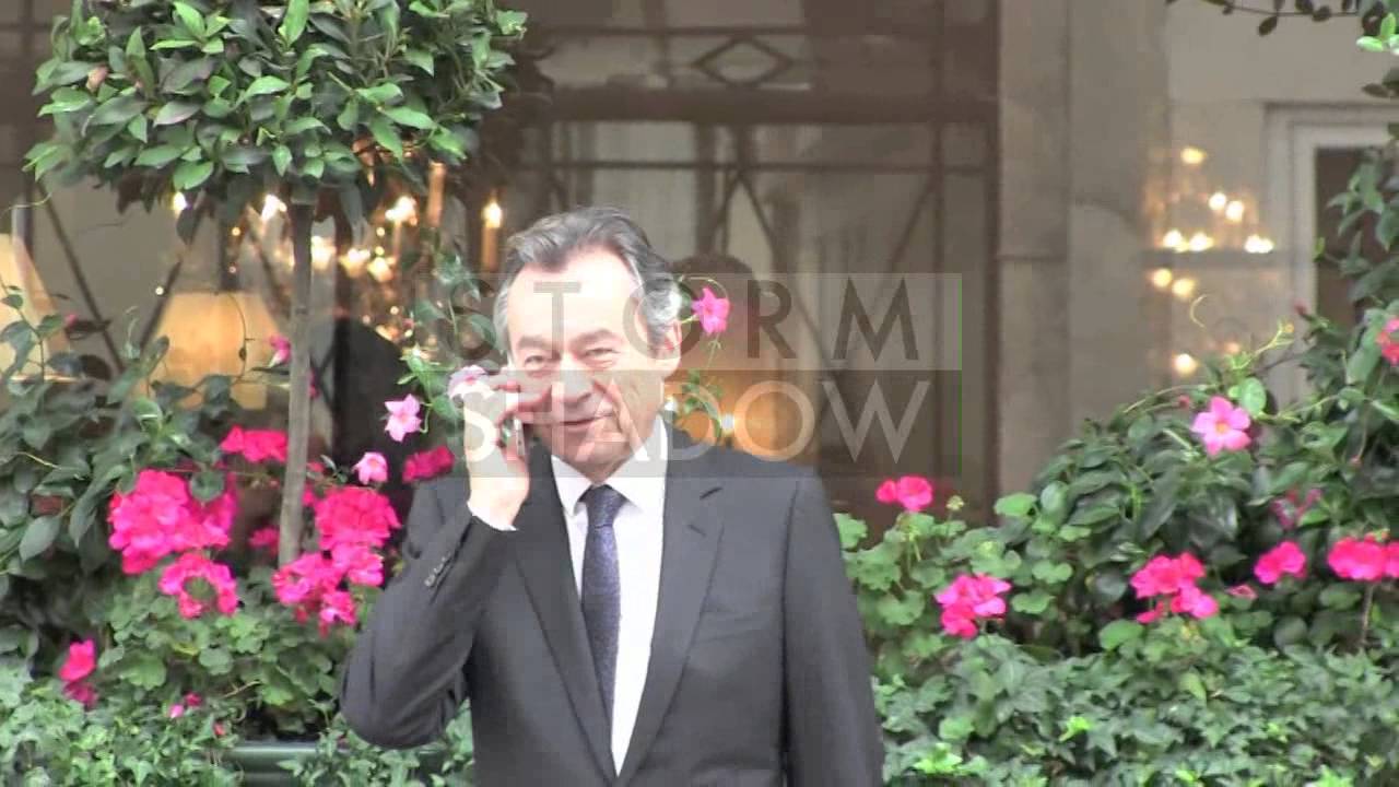 EXCLUSIVE - Michel Denisot arriving at the Bristol Hotel in Paris
