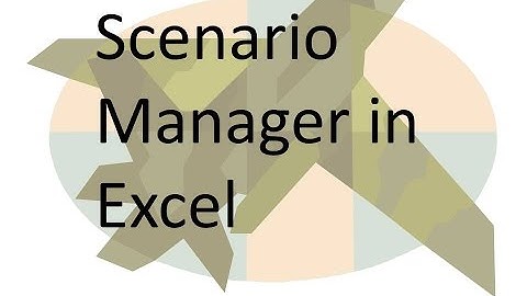 Scenario #Manager in excel