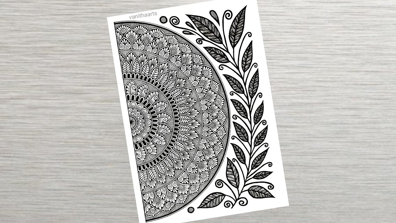 Beautiful Cute Girl Swinging Mandala Drawing