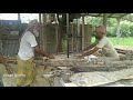 Very poor and small saw mill of rural village in asia bd asian saw mill wood cutting by old workers