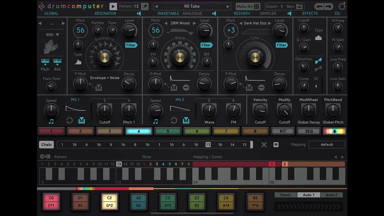Sugar Bytes Drum Computer | Custom Drum Samples + Pattern 90 BPM @SugarBytes