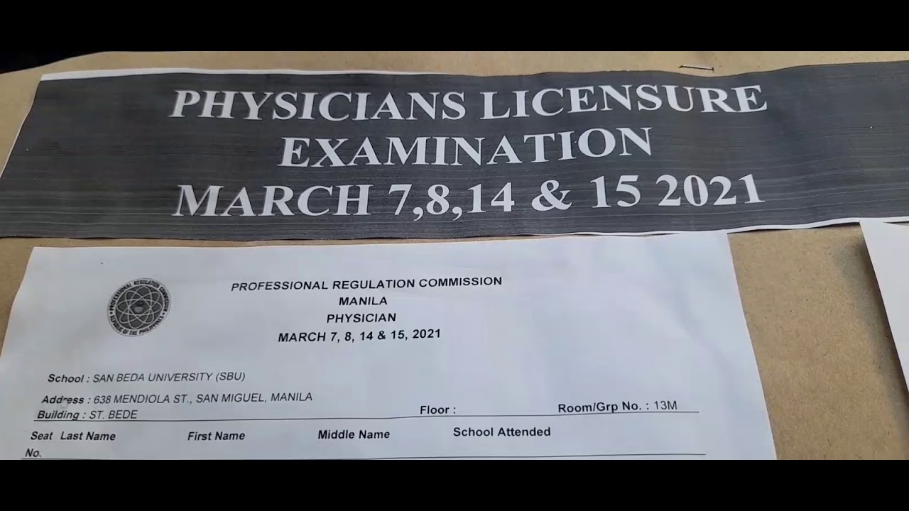 PRC Physicians Licensure Examination March 7,8,14 &15 2021