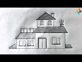 How to draw a bungalow  drawing of bungalow house