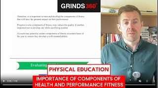 Leaving Cert PE | Importance of components for different physical activities