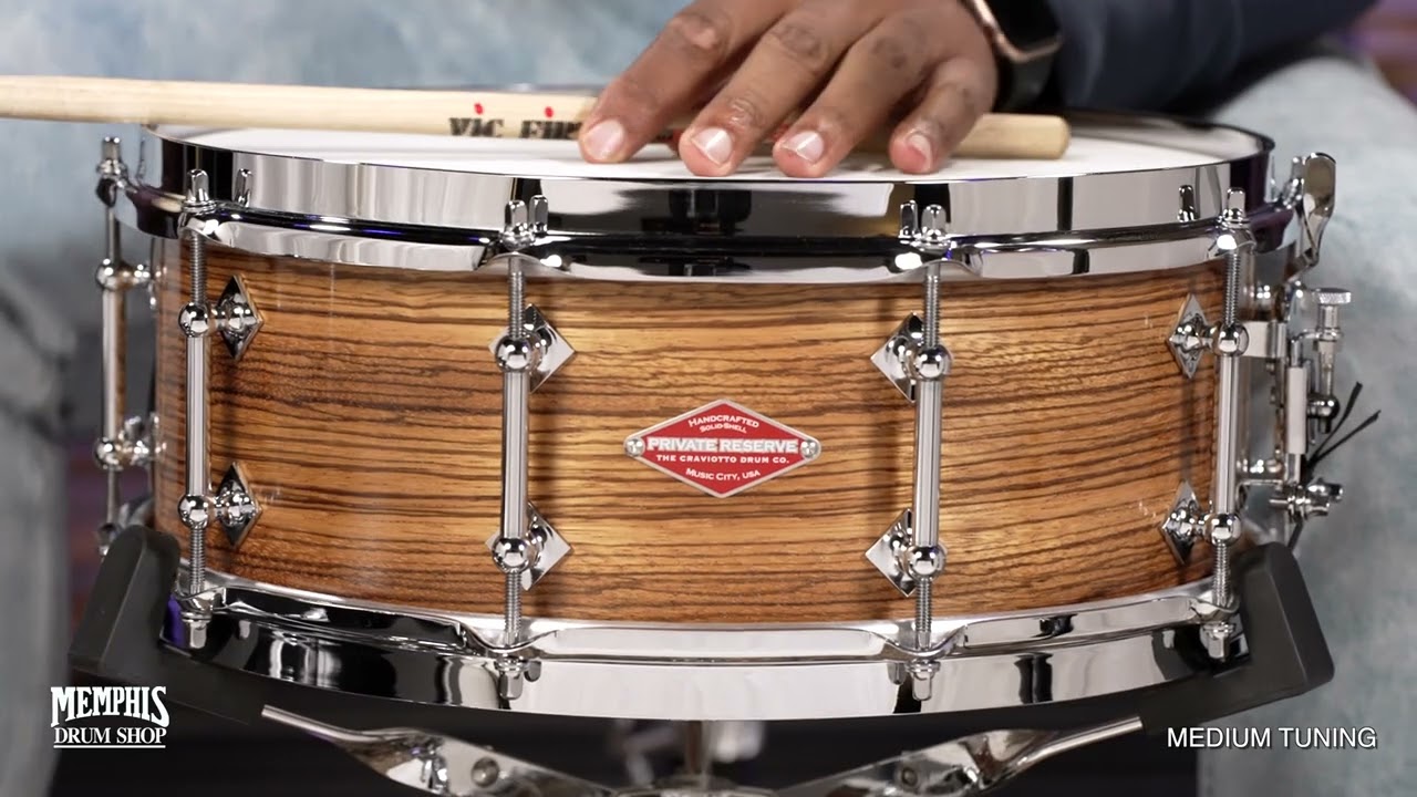 Craviotto 14x5.5 Private Reserve Zebrawood Snare Drum (CRPR1455ZNI