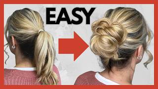1 MINUTE easy messy bun for medium to long hair